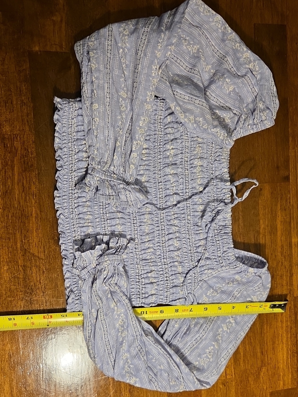 American Eagle Outfitters Light Blue Smocked Top